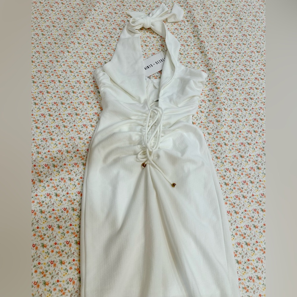White Halter Summer Dress